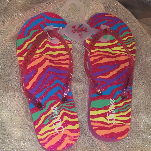 Justice Flip Flops Girls Size 13/1 New - Picture 3 of 11